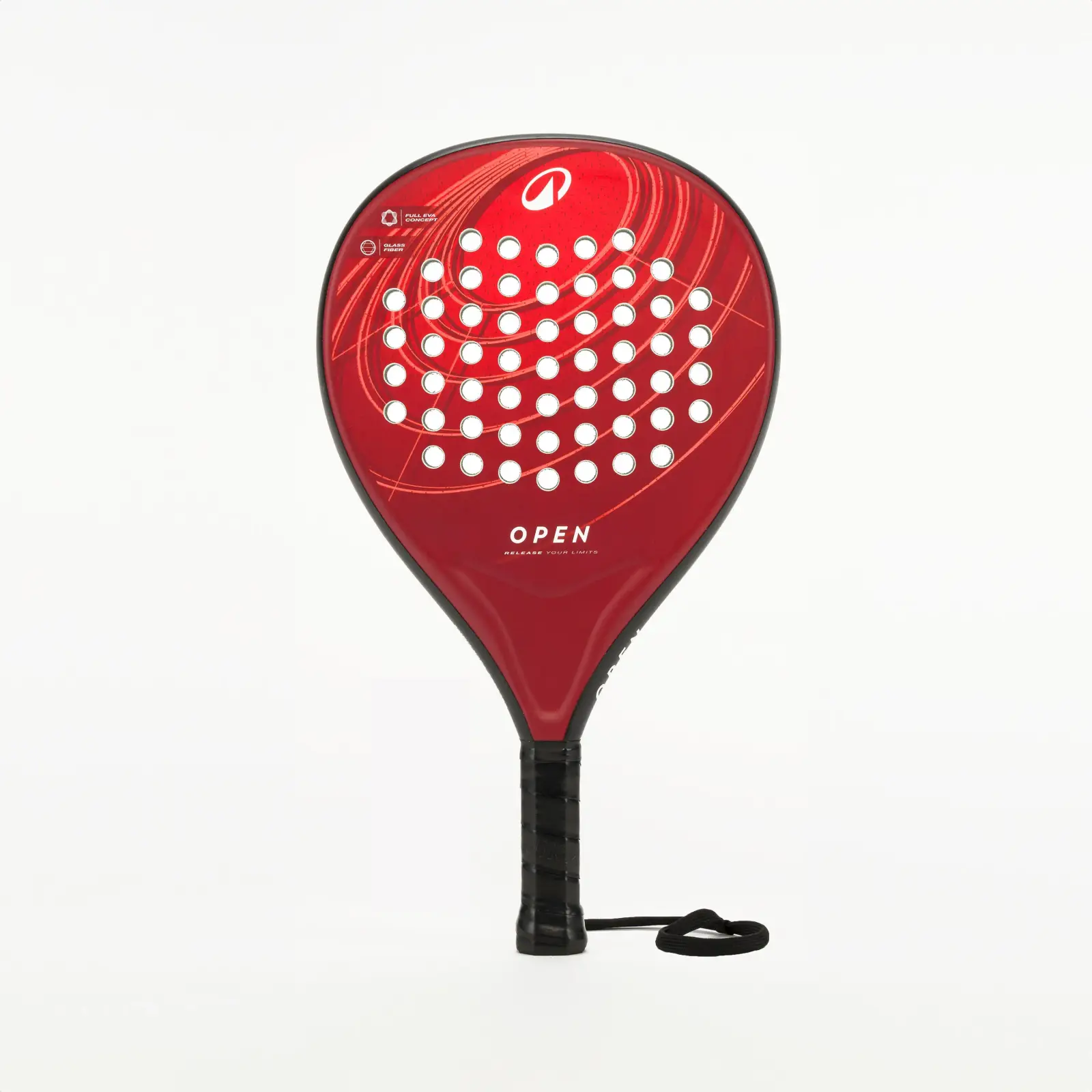 Raquette de padel Kuikma PR Open en forme de goutte d'eau, sur fond blanc
